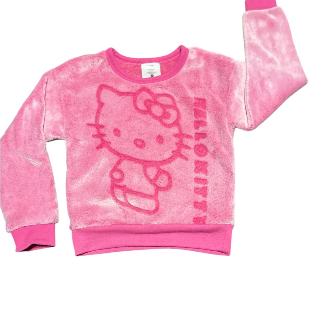 Sanrio Hello Kitty Pink Fleece Sweatshirt XS 4/5